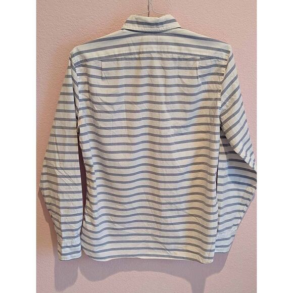 J. CREW Mens Medium blue and white striped shirt - Picture 3 of 3